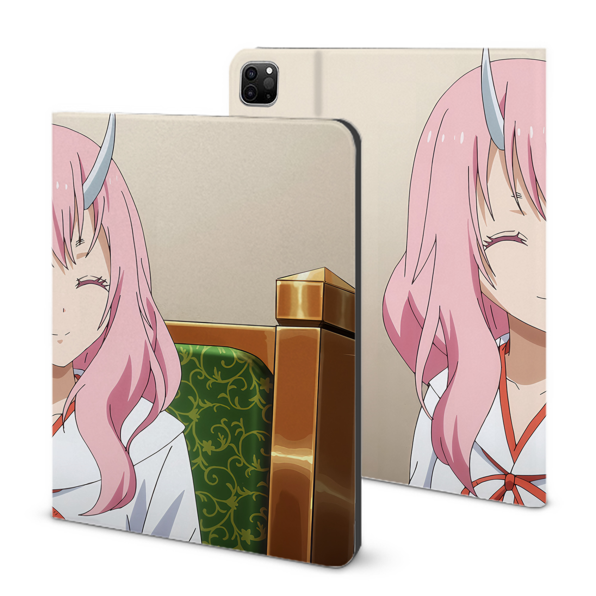 （画像用） 転スラ Regarding Reincarnated to Slime IPad ケース ブック型 PUレザー TPU 耐衝撃 軽量 薄型 ペン収納なし 全面保護 IPad 各モデル対応